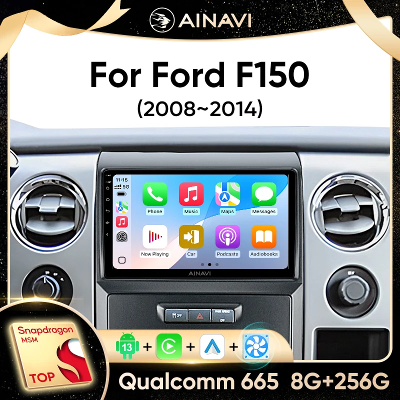 Ainavi Car Stereo Radio For Ford F150 P415 Raptor 2008-2014 Multimedia Player Wireless Carplay Android Auto Touch Screen WiFi 4G