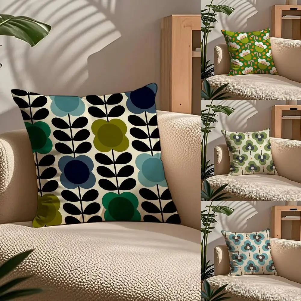 

O-Orla K-Kiely Flower Pillow Case Comfort Sofa Bed Silky Elegant Invisible Zipper Custom Decorative Cushion Cover