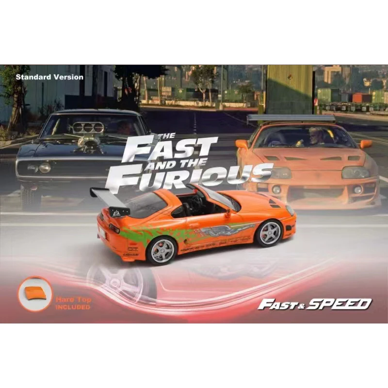 PreSale FS 1:64 Supra A80 Targa Bomex FNF Diecast Diorama Car Model Collection Miniature Fast Speed