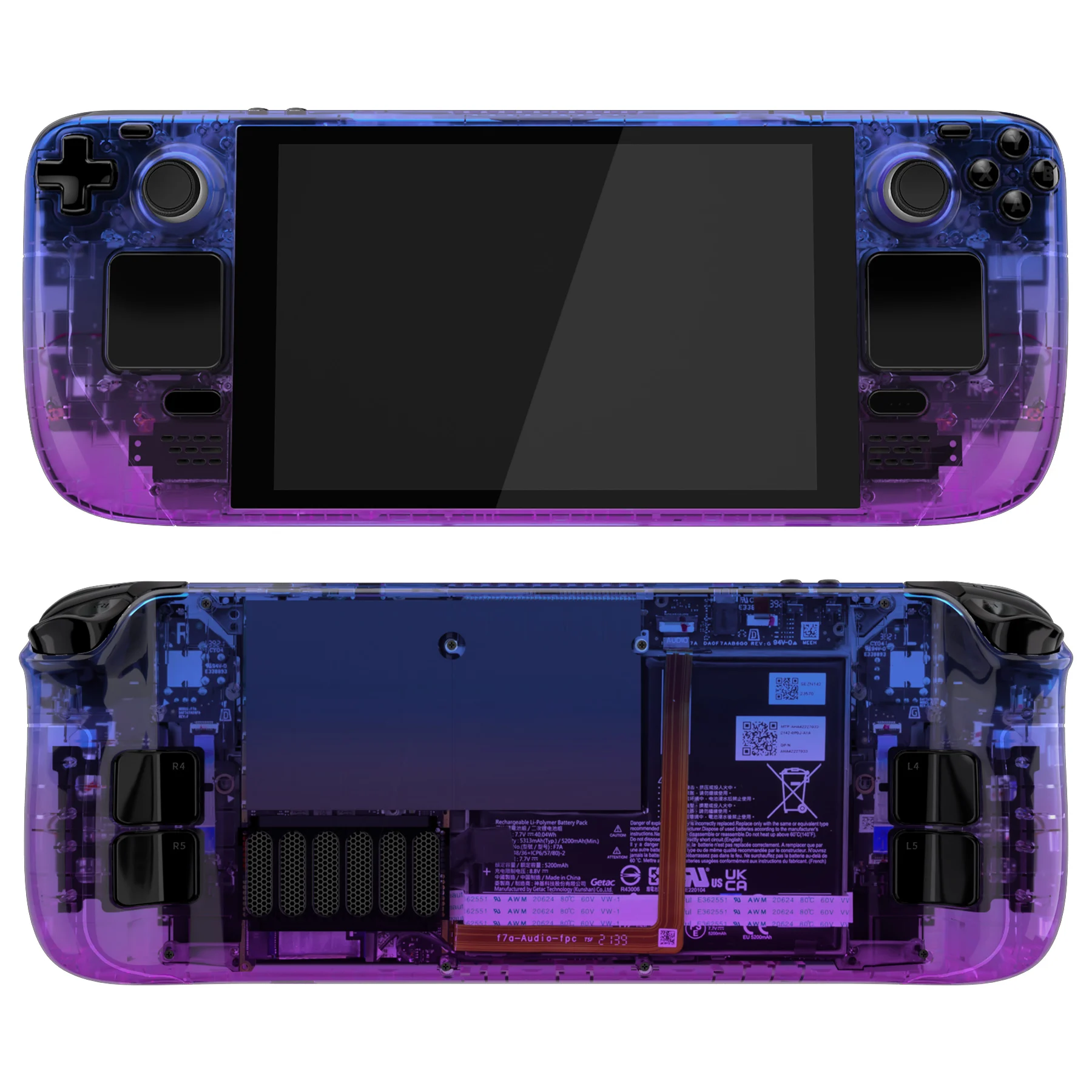 

eXtremeRate DIY Replacement Shell Case Cover for Steam Deck LCD (Console NOT Included) - Gradient Translucent Bluebell