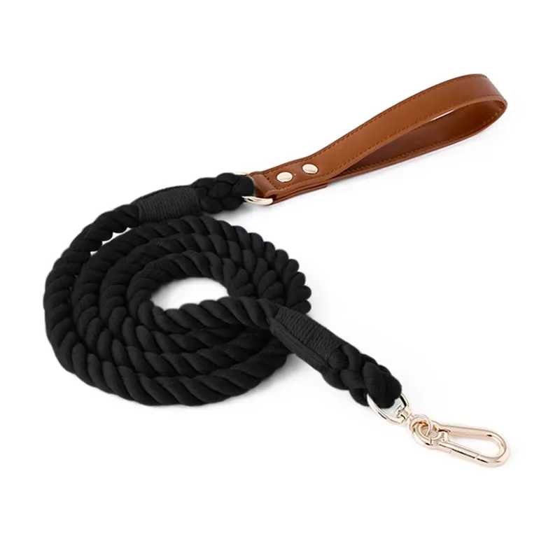 

Handmade Durable Cotton Dog Leash & Pet Collar Set-Modern Classic Style Personalized