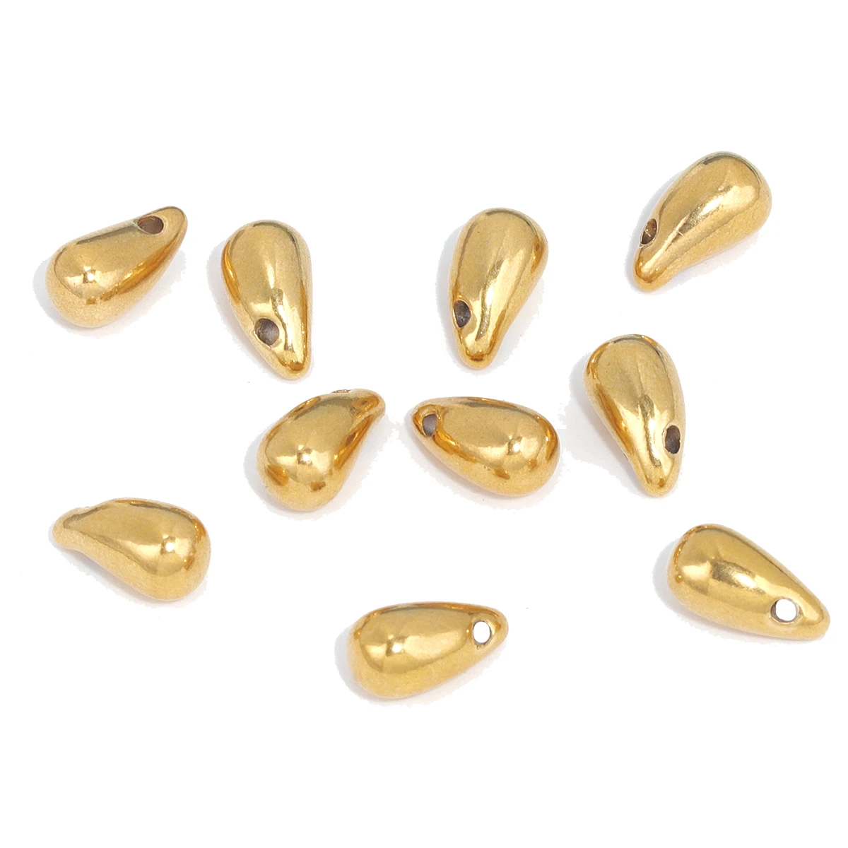 10 stücke Gold Edelstahl Delikatesse Wasser Tröpfchen Horn Charms für Schmuck Machen Lieferungen DIY Ohrringe Halskette Groß Großhandel