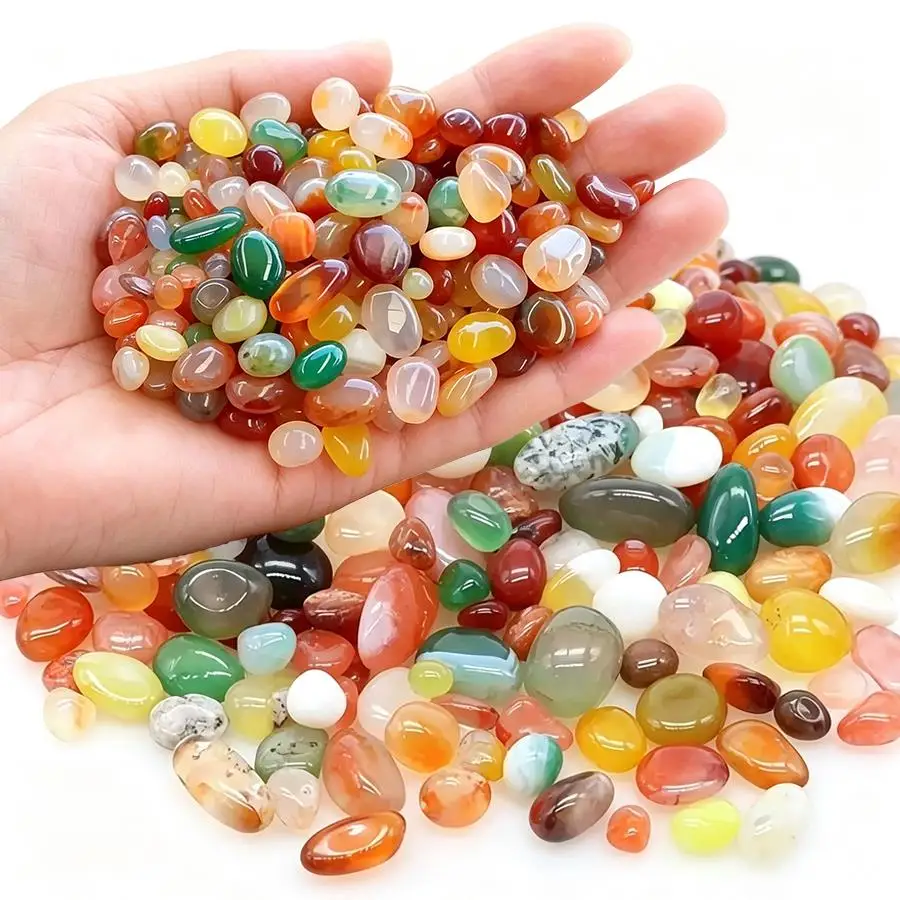 100/200g Polierte Achat-Kieselsteine, Dekorative Aquarium-Kiessteine, Fischbecken-Boden-Landschaftssteine für Süßwasserbecken XJM