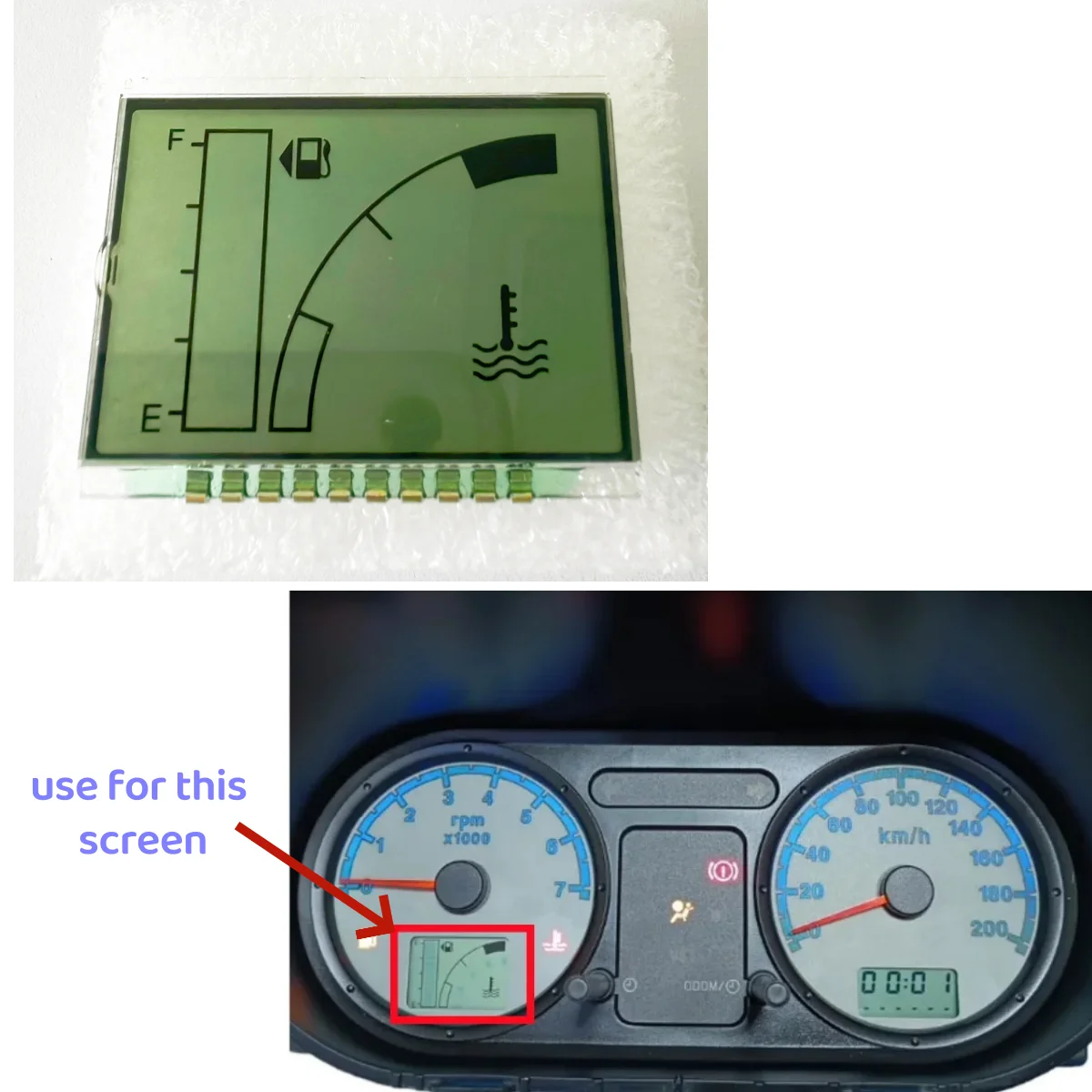 

LCD Display For Ford Fiesta EcoSport Instrument Cluster Screen Repairment 2003-2005
