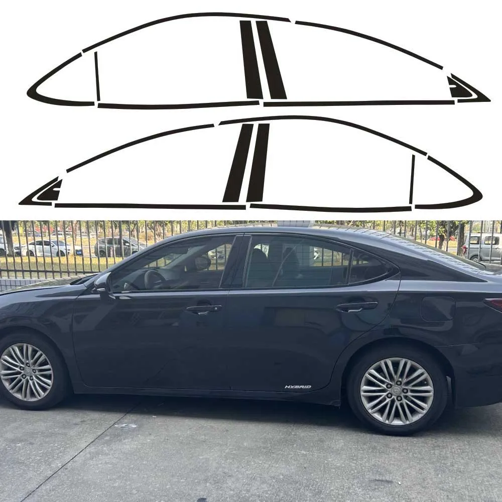 

Хромированная наклейка на окно для Lexus ES 2013-2017, глянцевая/кованая черная внешняя наклейка из углеродного волокна