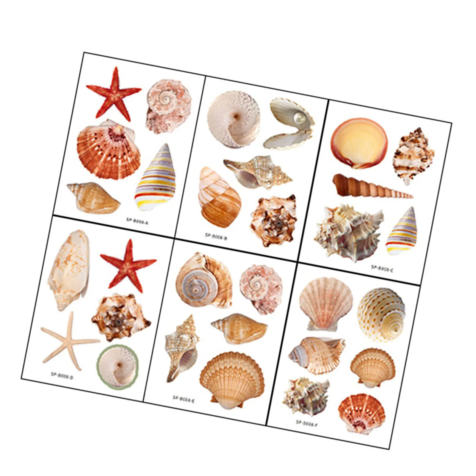 

Shell Pattern Bathtub Stickers 6 Sheets Self-Adhesive Non-Slip Decals Bathroom Floor Safety Decor Kids Kids Bathroom Accessories