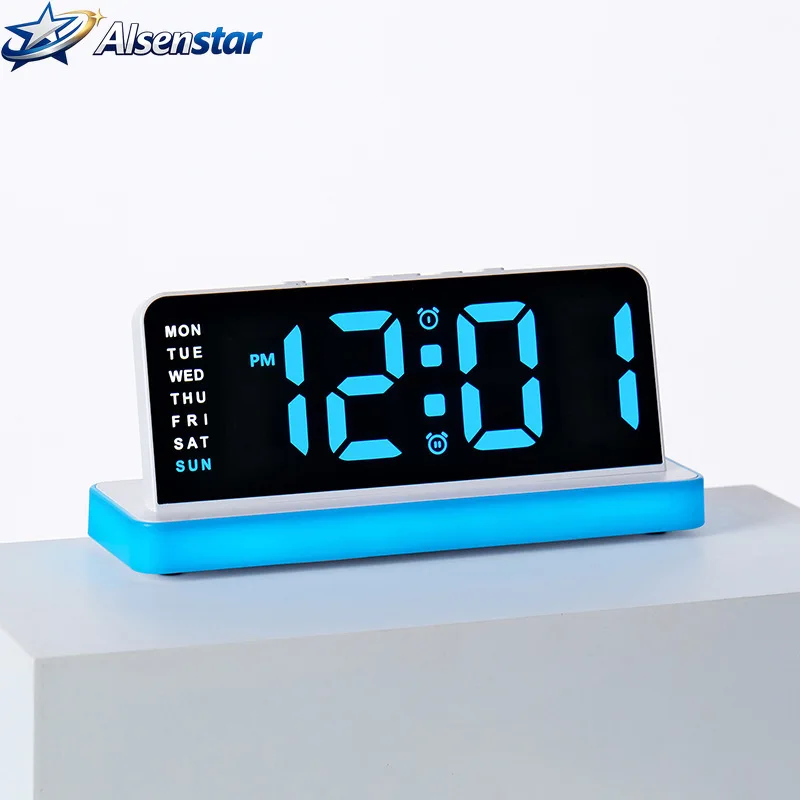 New Arrival Simple Large Screen LED Electronic Alarm Clock Multifunctional Clock with Night Light for Bedroom Bedside
