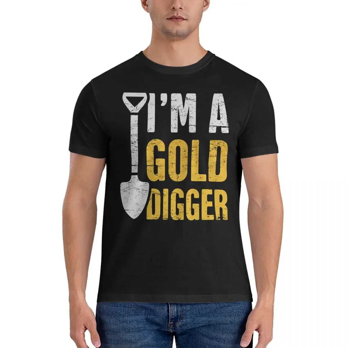 Men's Gold Digger T Shirts Gold Prospecting Pure Cotton Clothes Vintage Short Sleeve O Neck Tees Graphic T-Shirts