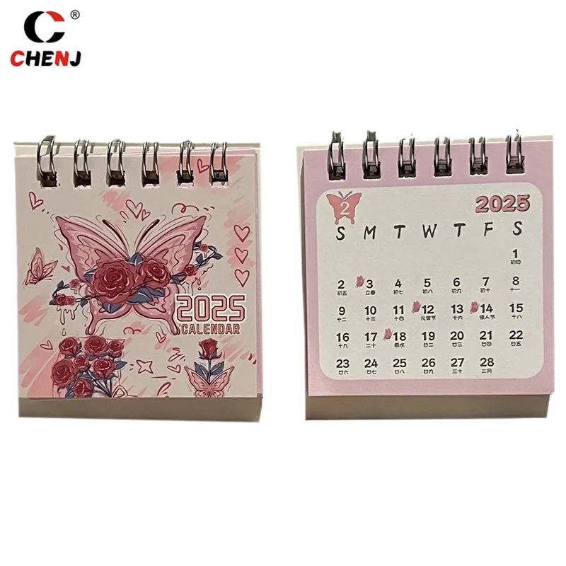 2025 Desk Calendar Yearly Monthly Daily Planner Cute Coil Calendar Yearly Schedule Organizer To Do List Home Office Supplies