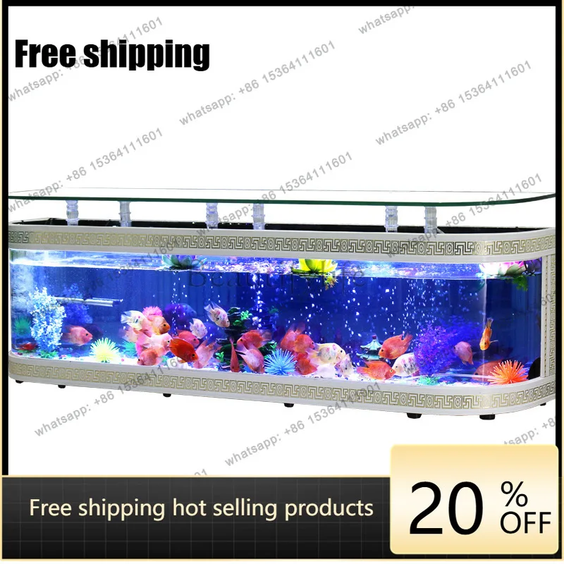 

European TV cabinet fish tank aquarium creative ecological glass living room household water-free goldfish tank
