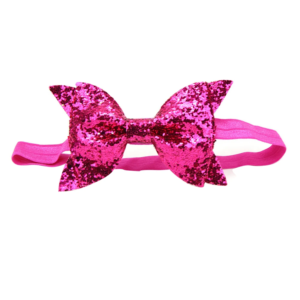 

Headbands Bowknot Sequin Silver Elastic Hair Bands Bows Accessories for Birthday Party Photo