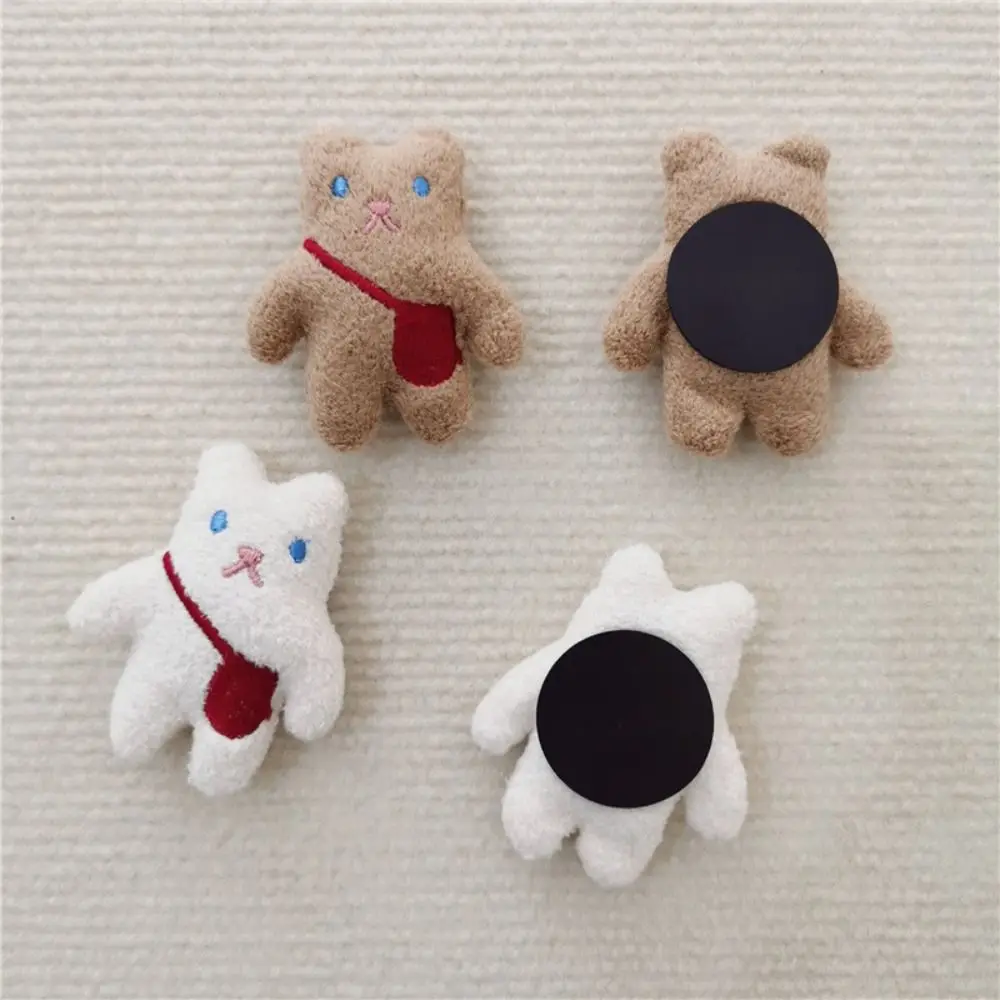 2 PCS Kitchen Home Decor Decal 3D Plush  Decals Magnet Refrigerator Sticker Bear Fridge Sticker