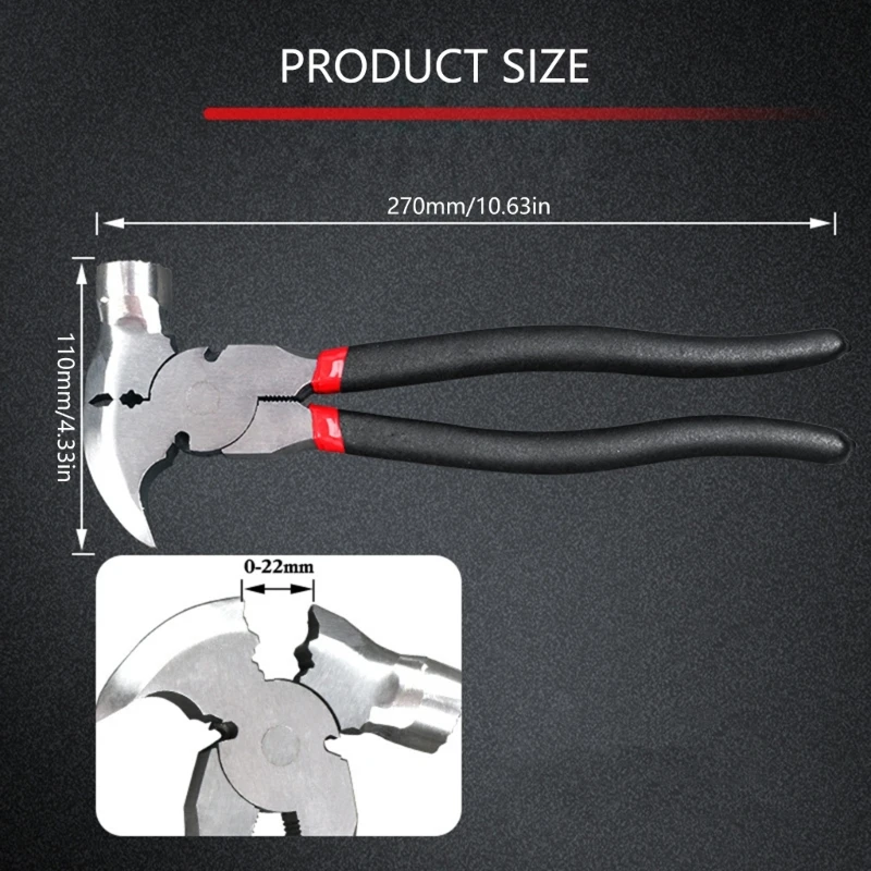 أداة التواء أسلاك الفولاذ الكربوني متعددة الأغراض مريحة لإصلاح السياج والتيلة وإزالة عمل مزرعة البستنة بطول 27 سنتيمتر A2BB