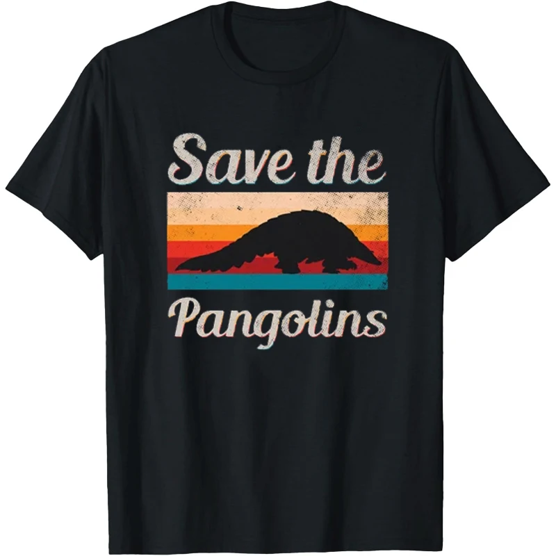 

Pangolin Animal Pangolins T-Shirt Wildlife Support Animals Activists Retro Graphic T Shirts Save The Pangolin The Protectors