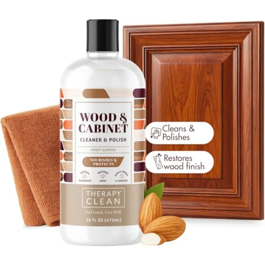 

Therapy Bundle with Microfiber 16 oz. - Furniture, Best Furniture Cleaner - Almond Scent - Cleaner, Cabinet and Table Restorer,