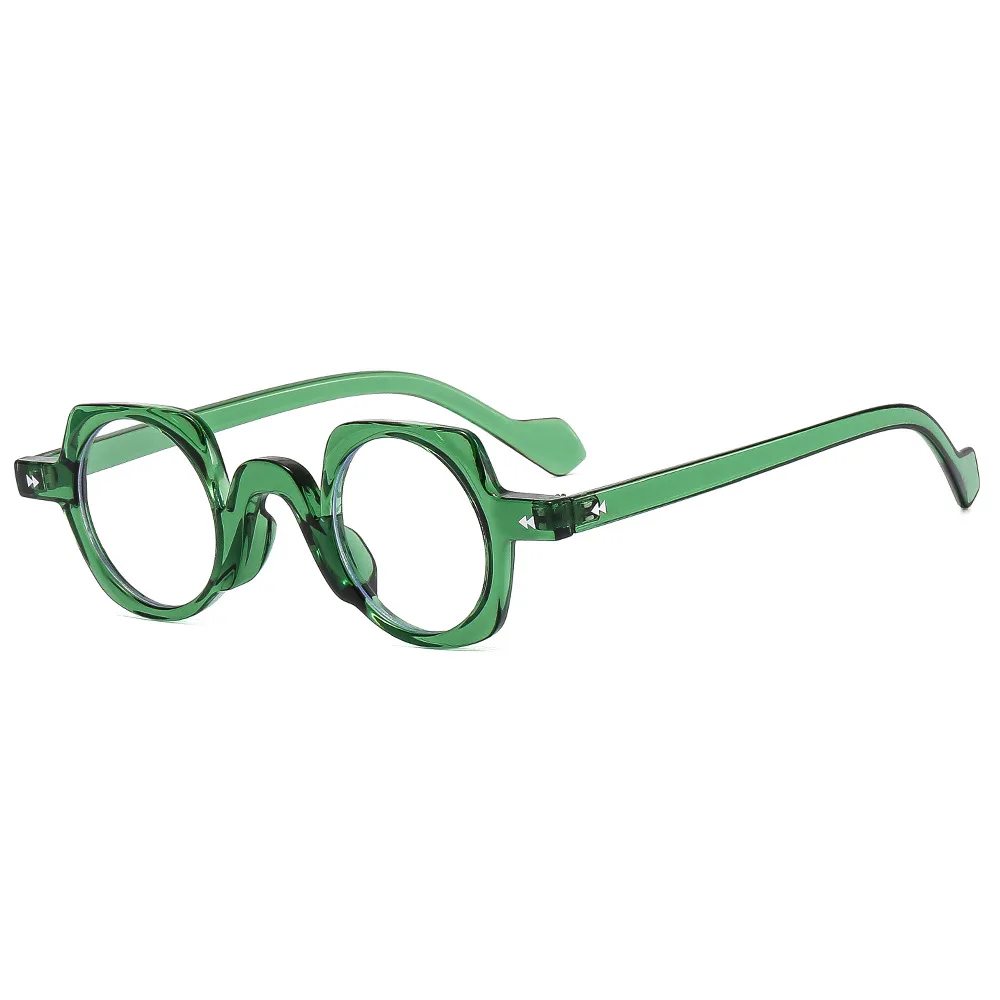 55267 Mode Punk Anti Blau Licht Blockieren Runde Brille Rahmen Frauen Retro Brillen für Damen Optische Rahmen Rezept