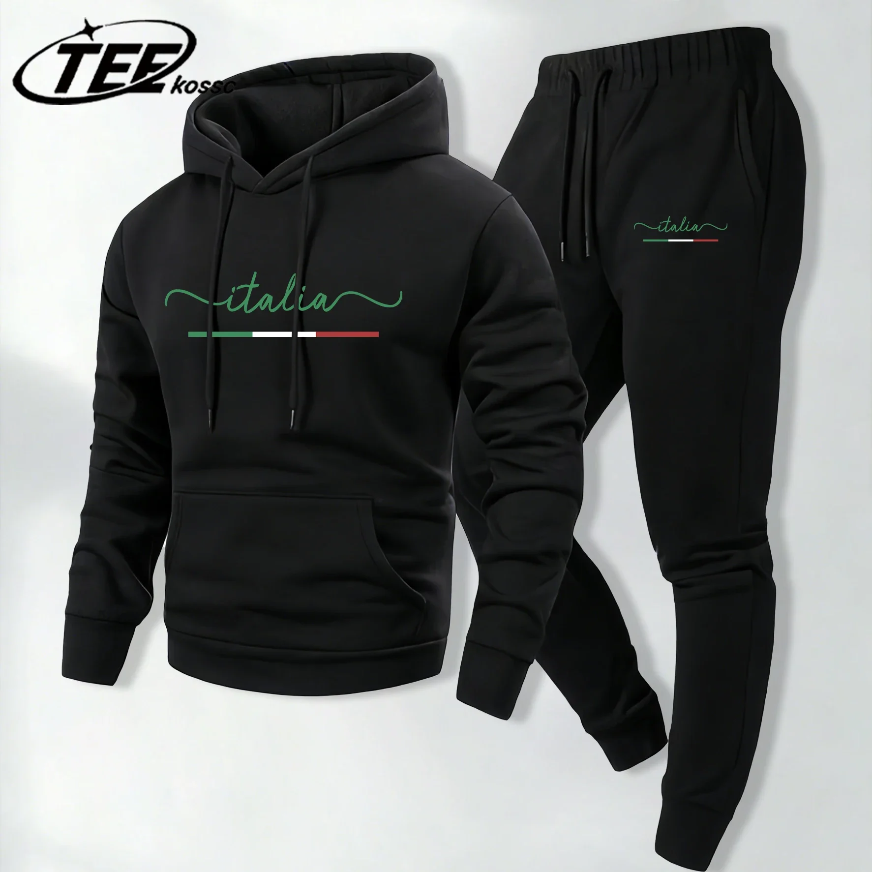 

Ensemble de vêtements de sport décontractés unisexe en molleton d'automne, couleurs classiques représentant l'Italie, sweat