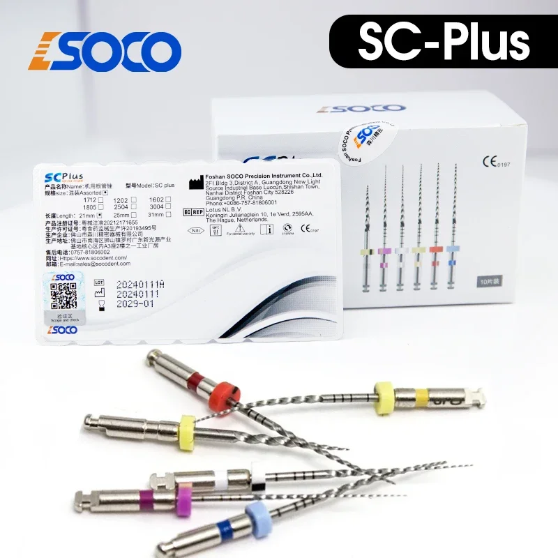 Heat-Activated COXO SOCO PLUS 6Pcs/Box Root Canal Files Flexible NiTi Rotary Instruments for Dental Use Anti-cycle fatigue super