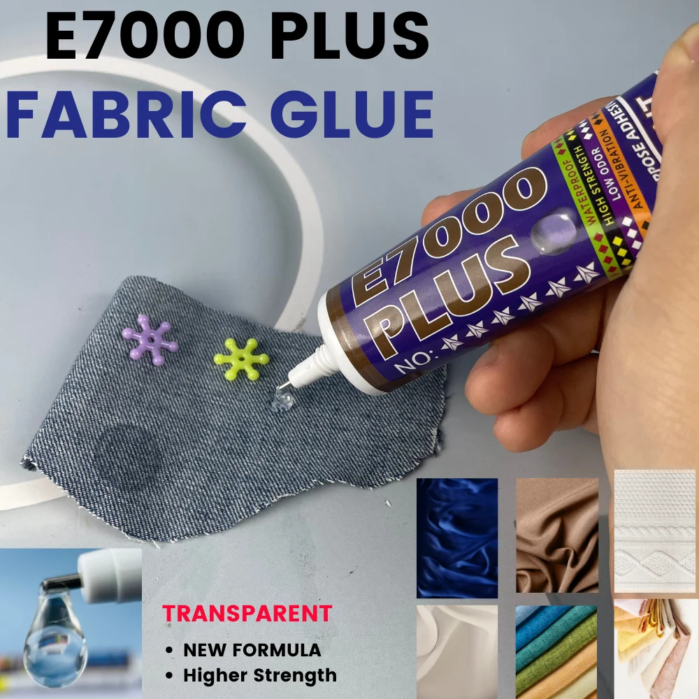 

Transparent E7000 PLUS Glue Strong Adhesive for Jewelry Making Fabric PU Leather Rhinestones Beads Crystals (Multi-Purpose)