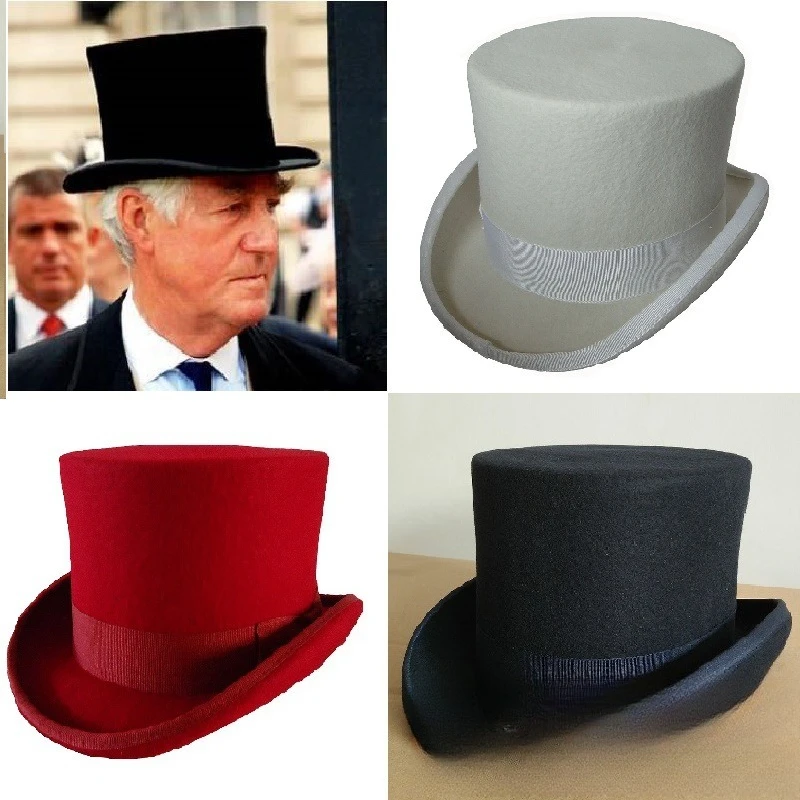 

Classic Jazz Fedoras Real Wool Hats for Men Magic Top President Lord Hat High Quality Gentleman Short Brim Male Black Caps