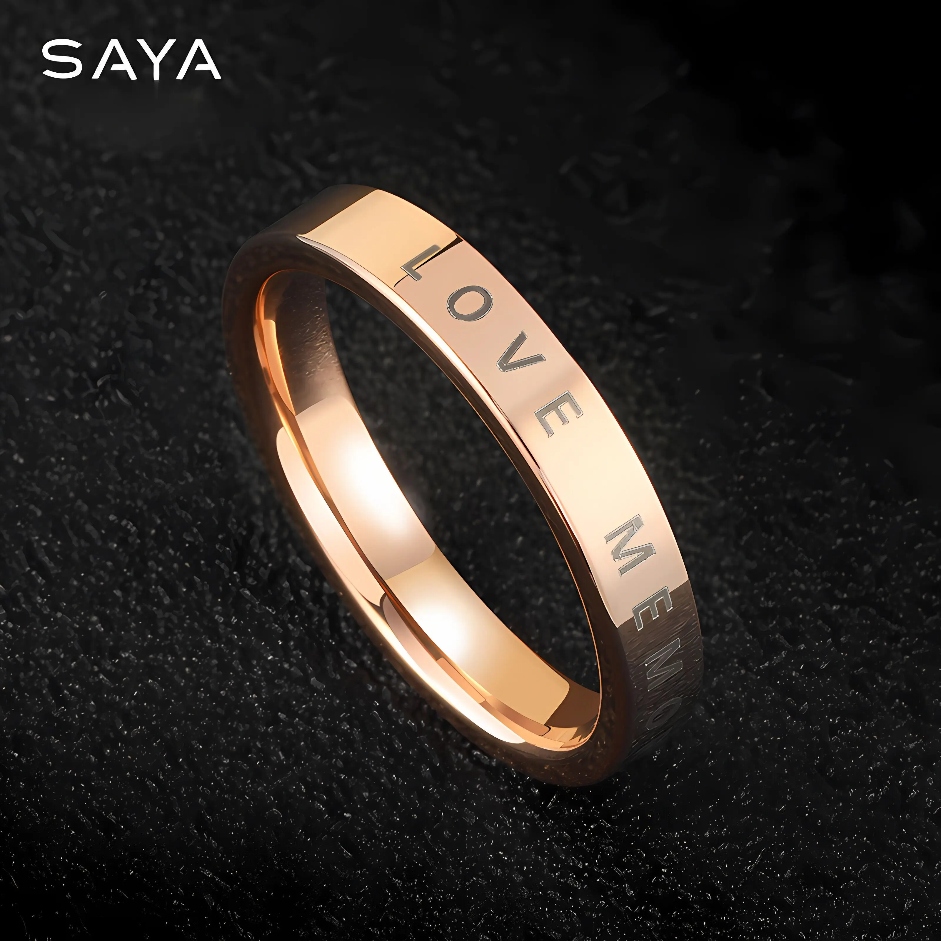 2023 New Tungsten Gold Rings Men And Women Oath of Love Fashion Shining Retro Party Wedding Deep carving,Engraving