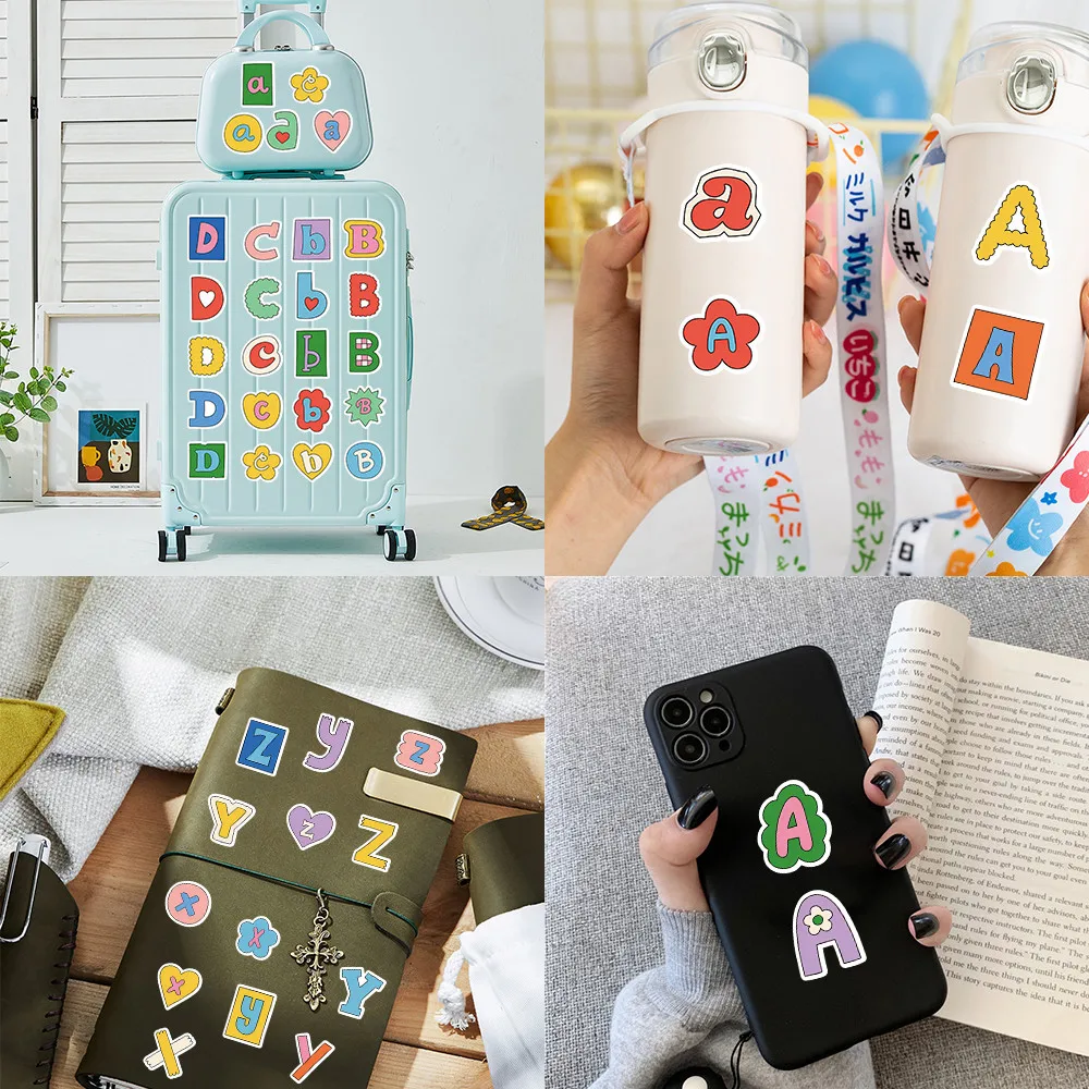 8Sheets Adorable Alphabet & Symbol Label Stickers – Cute Handwritten Style Decor for Student Journals, Diaries & Scrapbooks!