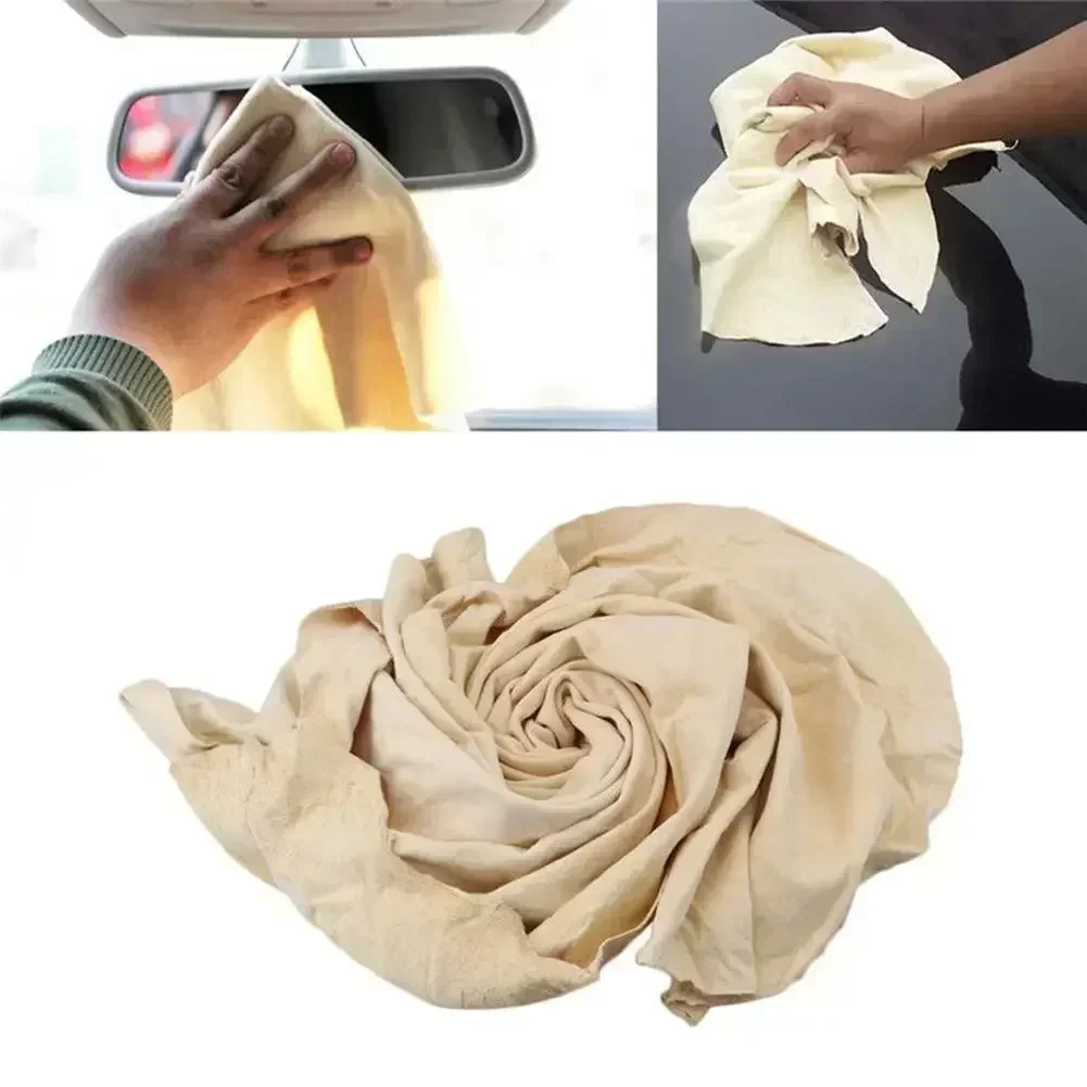 1PCS Natural Chamois Leather Car Washing Towels Super Absorbent Car Home Window Glass Drying Cleaning Cloth Quick Dry Wash Towel