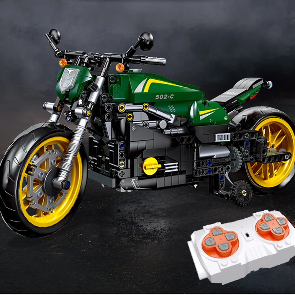 Technisches Radio 2,4 GHz Fernbedienung Motorrad Baustein Bene 502C Kraftfahrzeug Modell Dampf Ziegel, RC Spielzeug Sammlung