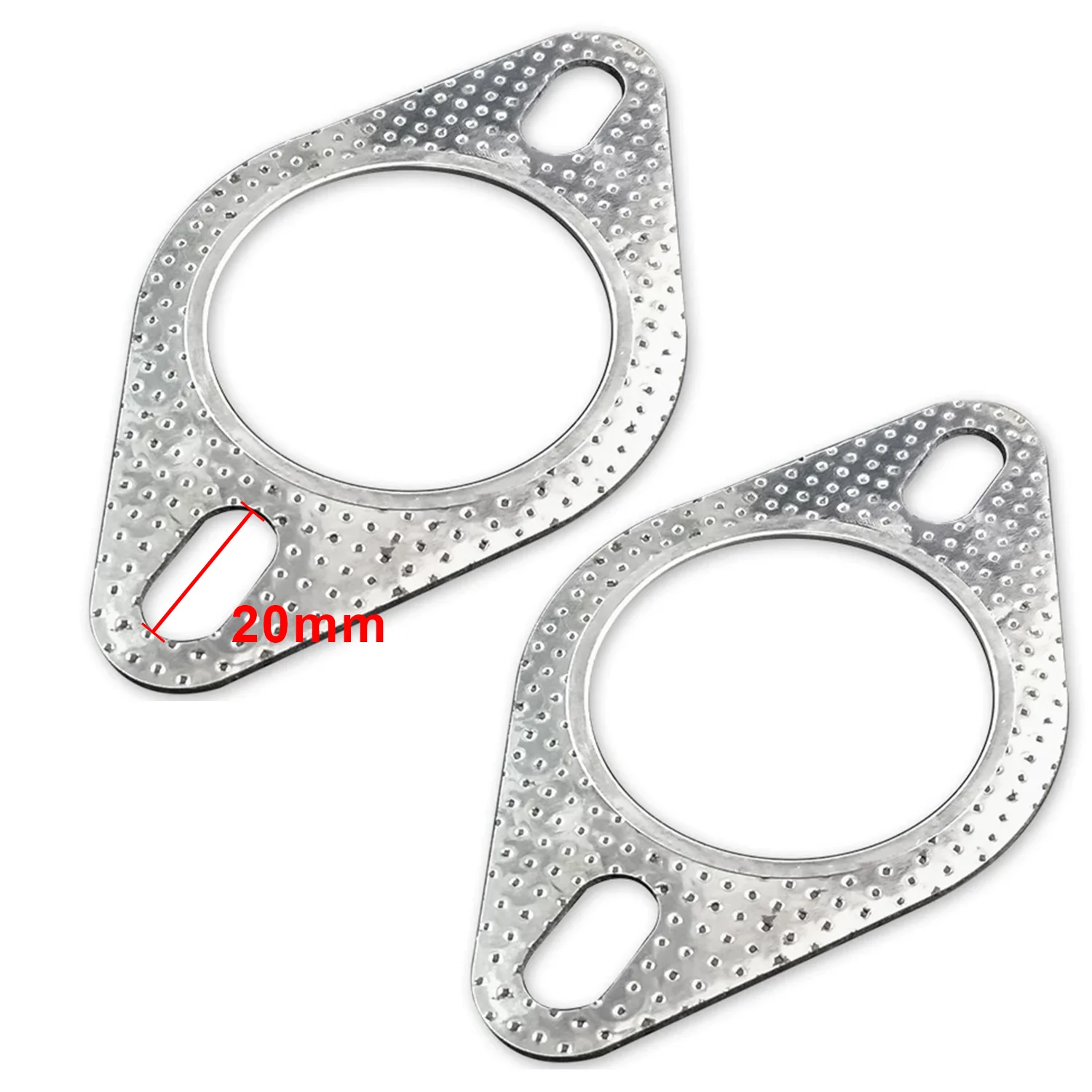 2 pcs Car Exhaust Downpipe Diamond-shaped Flange Gasket 51/63/70/76mm Exhaust Pipe Intake Tube Gasket 2.0/2.5/2.75/3.0 inch