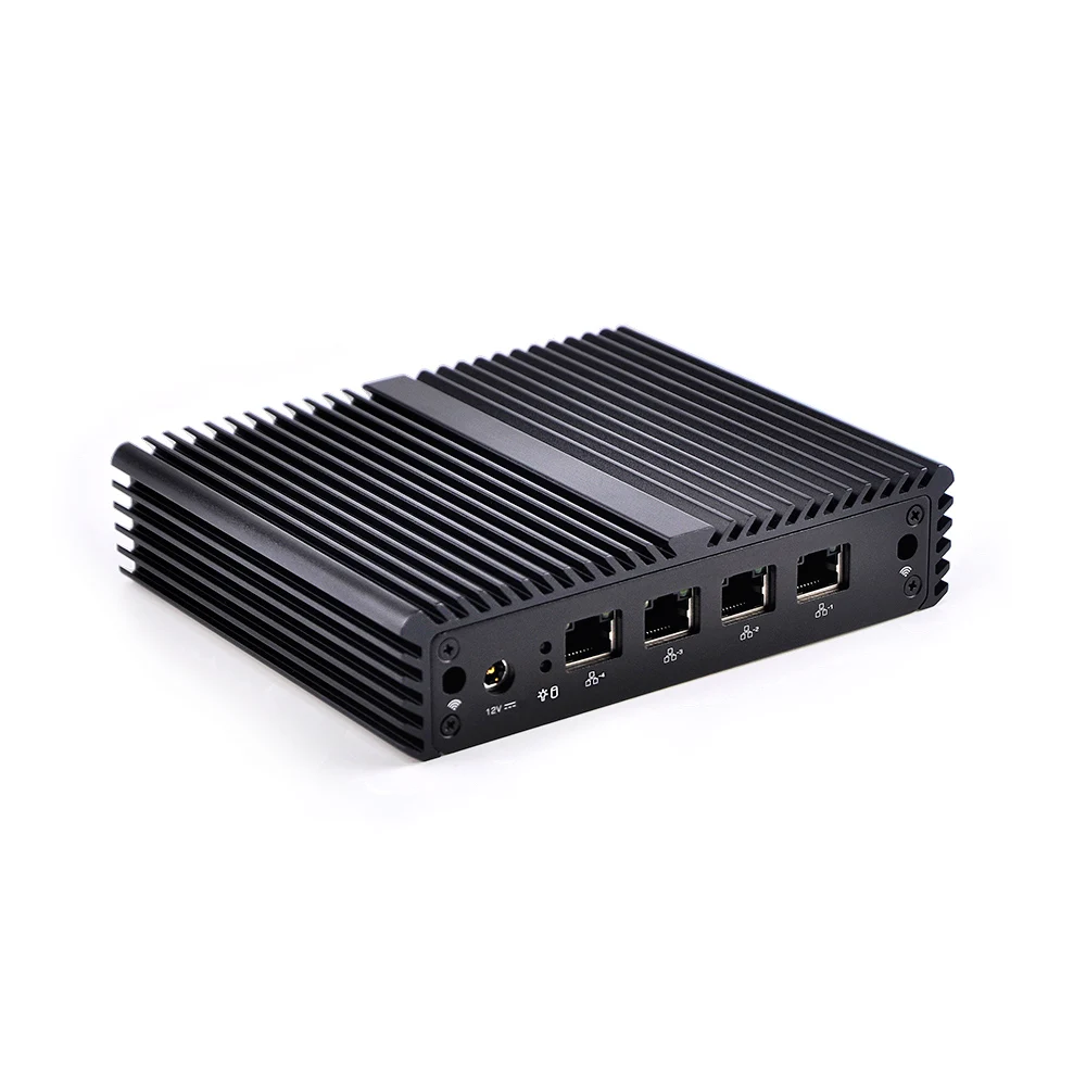 Qotom Q190G4N Barebone Mini PC Nano Itx J1900 4 intel lan Mini ordenador pfsense Firewall servidor Linux Ubuntu Mini PC sin ventilador