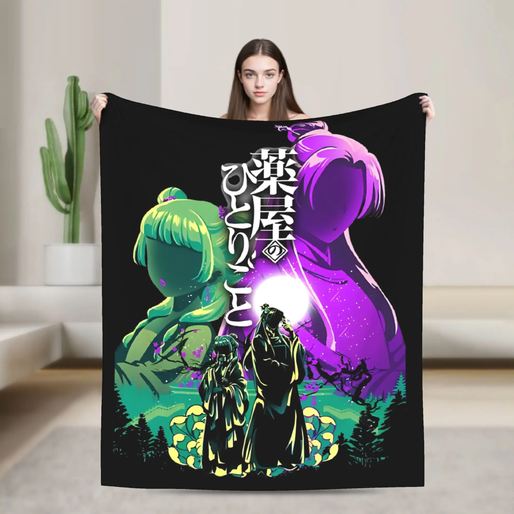 Kusuriya no Hitorigoto Flannel Blanket The Apothecary Diaries Custom Throw Blanket for Home Hotel Sofa  125*100cm Bedspread,