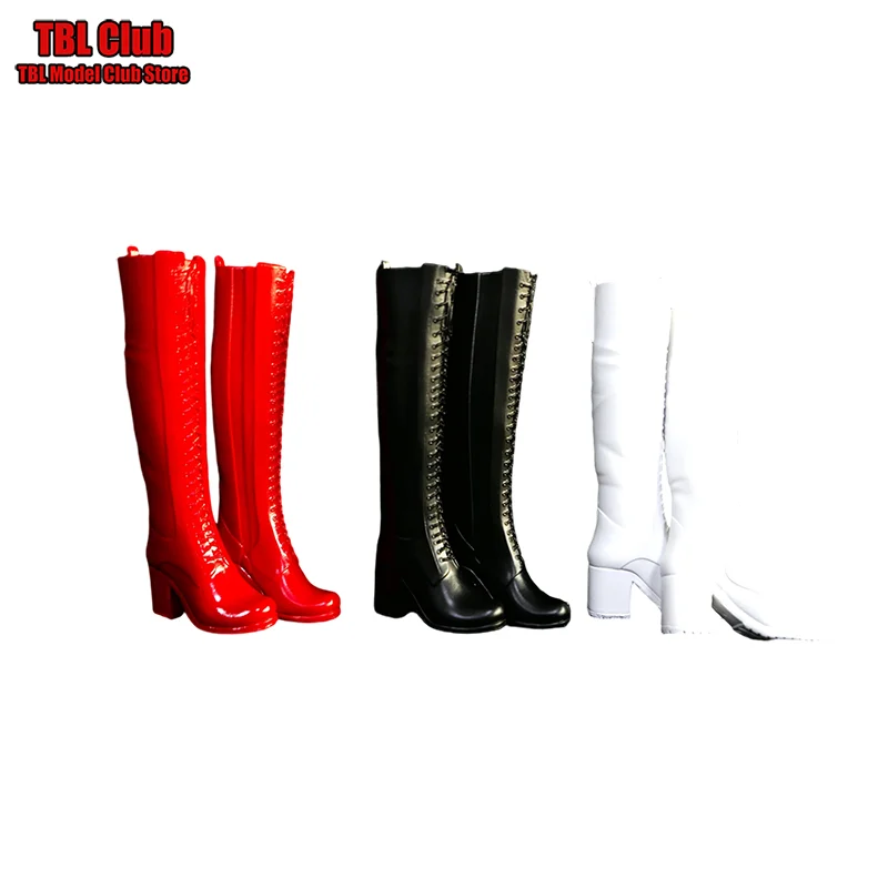 

TYM161 Женская обувь в масштабе 1/6, сапоги до колена со шнуровкой и украшением на массивном каблуке, полые сапоги для 12-дюймовой экшн-фигурки, сцена солдата