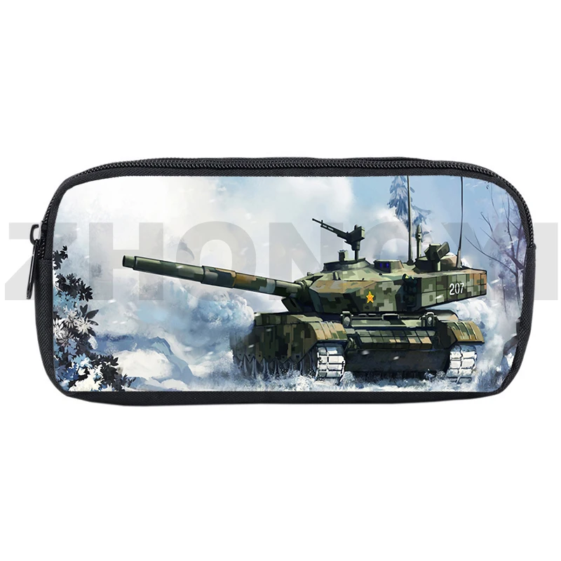 3D World of Tanks Pencil Case Kids Boys Cartoon Gerand Tanks School Supplies Large War Thunder Printing Makeup Bag Cosmetic Box