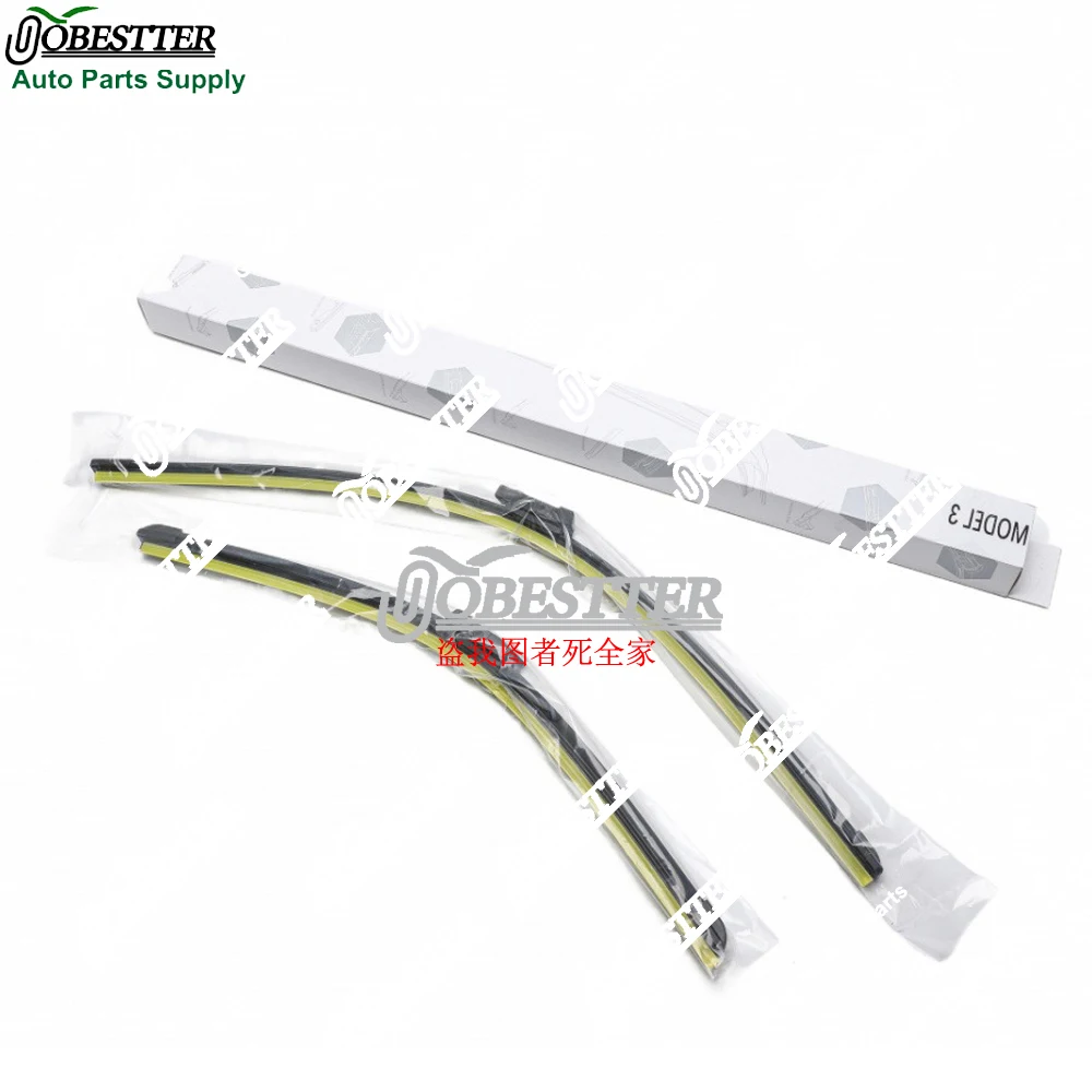 

1076730-00-C 1076731-00-B Pair Front Imported Rubber Clean Durable Windshield Wiper Blade For Tesla Model 3 2017-2024 LHD or RHD
