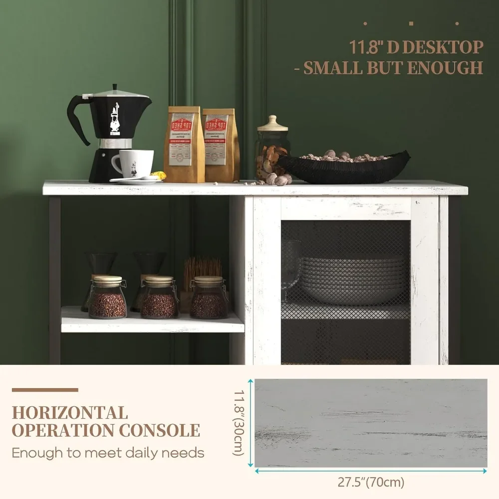 

Mini Coffee Bar Cabinet with Storage, 27.5'' Small Kitchen Bar Table, Cute Corner Bar Cabinet for Tea, Buffet Sideboard Cabinet