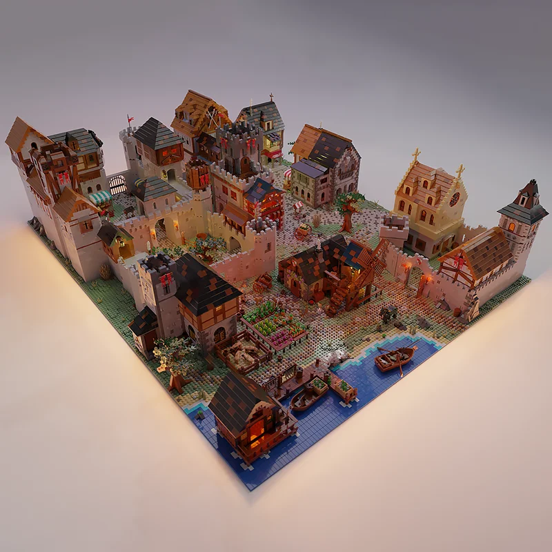 MOC building blocks medieval kingdom castles bricks toys