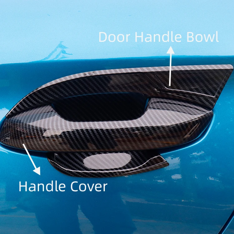 Car Exterior Parts Outer Door Bowl Cover ABS Imitate Carbon New Style Handle Bowl Cover for BYD Yuan Plus ATTO 3 Accessories