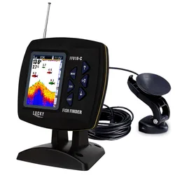 LUCKY FF918-C100DS Dual Frequency Echo Fish Finder 328ft/100m Wired Sensing Fish Finder Underwater Fishing Camera LCD Monitor