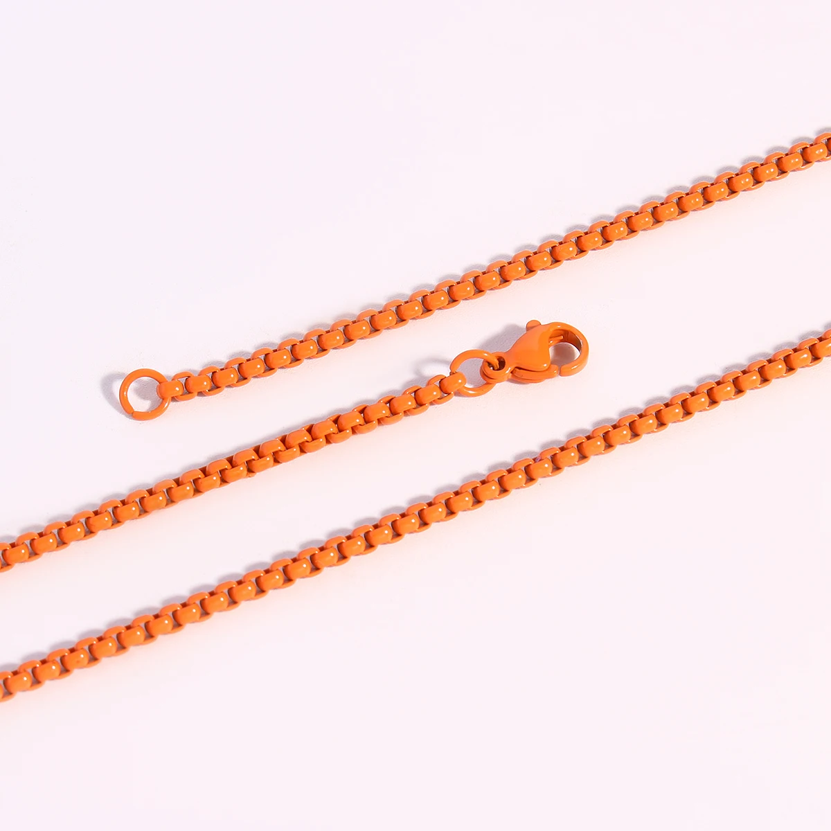 Edelstahl Boho Candy Farbe Halskette Kette DIY Basic Frauen Mädchen 3mm Halsband Link Grün/Rosa Box Ketten schmuck Zubehör – Detail 9