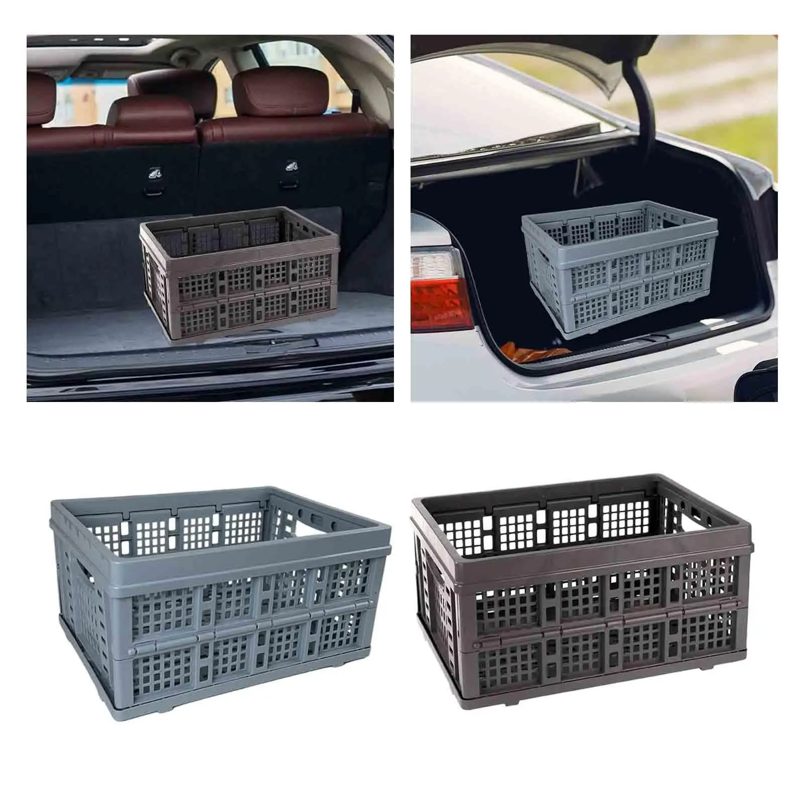 Folding Storage Box Utility Crate Portable Large Bins Carrier Collapsible Storage Basket for Barbecue Office Home Fishing Picnic