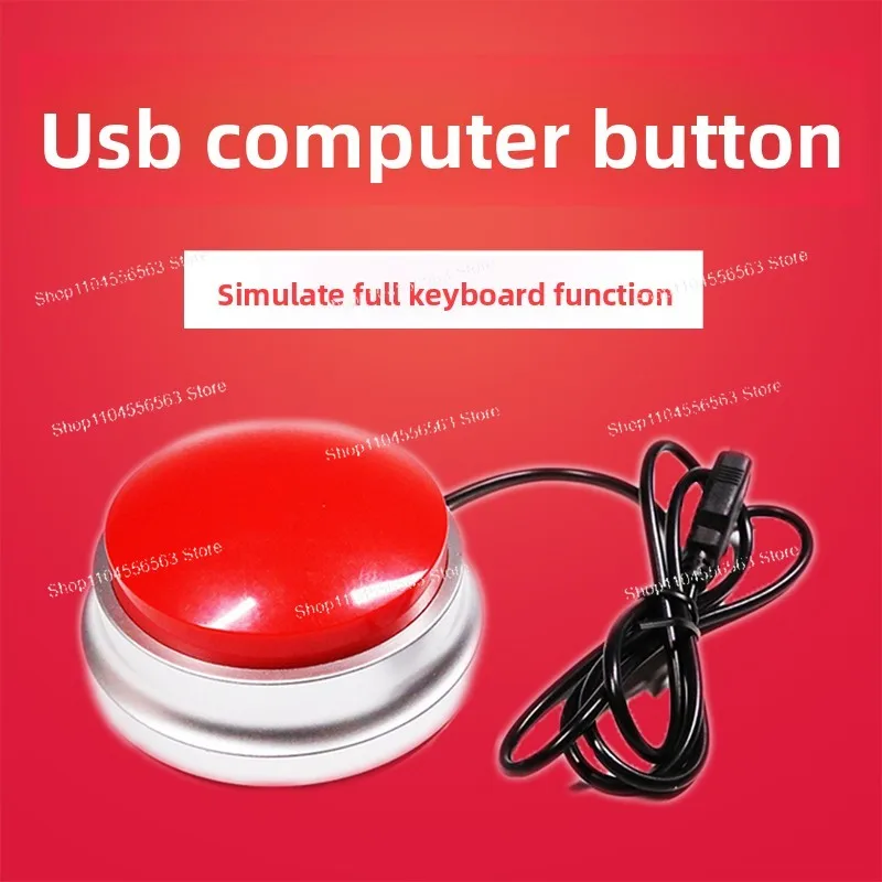 

USB Wired Big Button Lucky Draw Answer Buzzer Space Enter Key for PC Keyboard