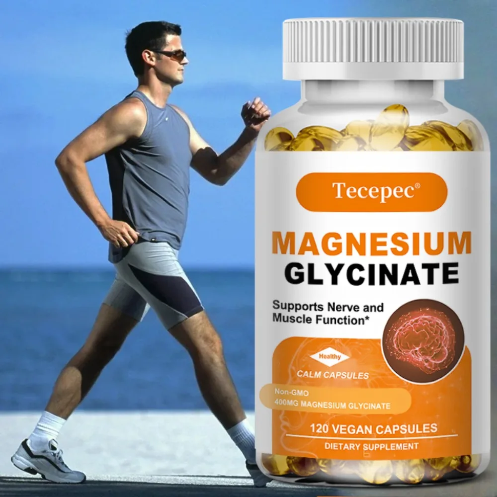 

Magnesium Glycinate - Helps with Stress, Muscle, Sleep, Joints, Bones, Immune and Cardiovascular Health, 120 Capsules