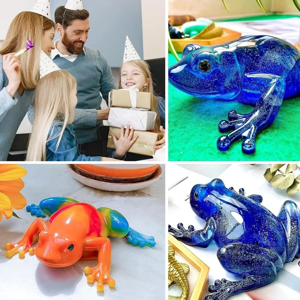 3D Cute Frog Resin Silicone Mold DIY Three-Dimensional Animal Home Decoration Tabletop Decoration Epoxy Resin Molds - Image 6