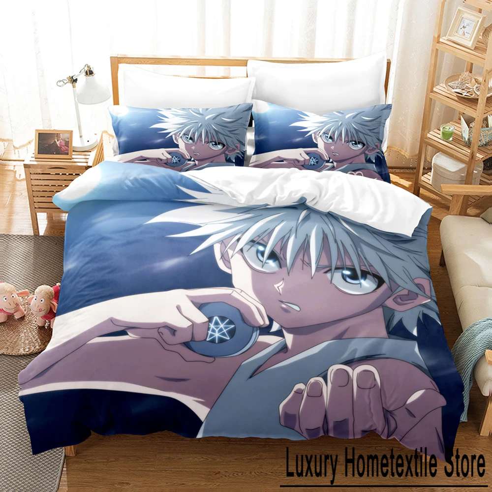 

3D печать Hunter X Hunter постельное белье с аниме Набор двойной двуспальный двуспальной пододеяльник наволочка для мальчиков девочек взрослых спальня
