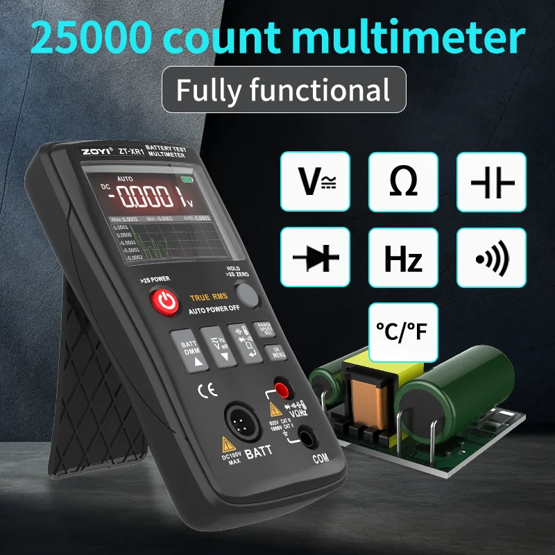 ZOYI ZT-XR1 High Precision 2-in-1 Battery Internal Resistance Tester Voltage Resistance Meter for 18650 Li-ion Lead Acid Battery
