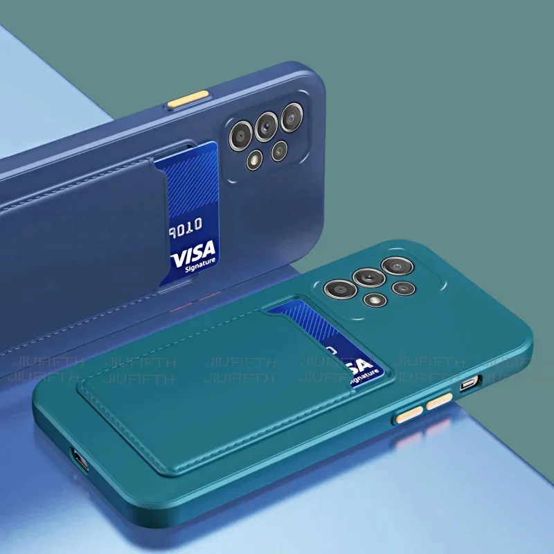 

For Samsung Galaxy S25 Case Wallet Card Holder S24 S23 S22 S21 S20 FE Ultra Plus Silicone Cases S25Ultra S25U Back Cover Capa