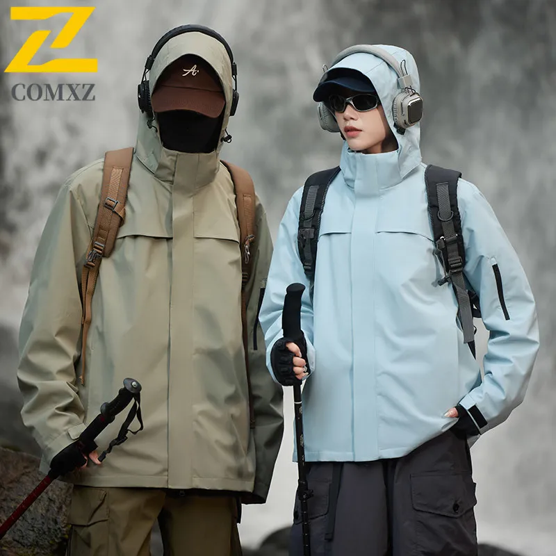 

Мужская куртка 2024, весенняя новинка, уличные водонепроницаемые ветрозащитные ветровки, унисекс, модное повседневное легкое дышащее пальто с капюшоном