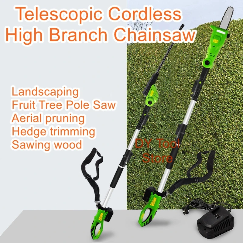 ลิเธียมไฟฟ้าความสูงสูงเลื่อยไฟฟ้าสาขาสูงเฉือน telescopic ความสูงสูงเฉือน multi-Functional Hedge Trimmer