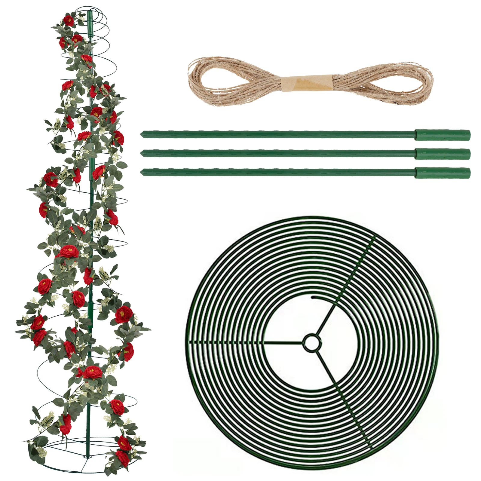 Spiral Plant Support Stretchable Vegetable Support Stakes Rustproof Tomato Grow Support Cage Ring Extendable Climbing Plants