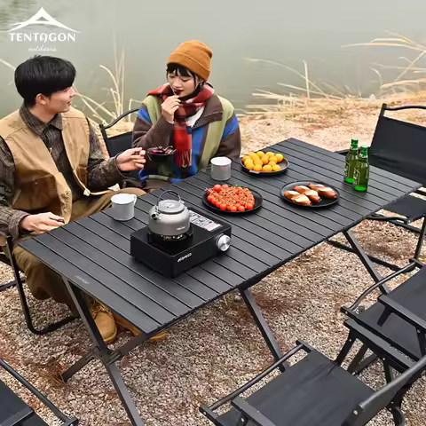 캠핑 접이식 테이블 장착 렌트하우스 피크닉 테이블, 휴대용 에그롤 테이블, 야외 경량 캠프 바베큐 그릴 테이블